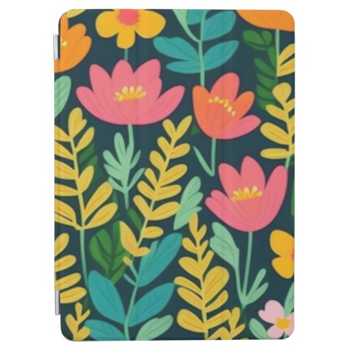 Leaves flowers colorful design  iPad air cover