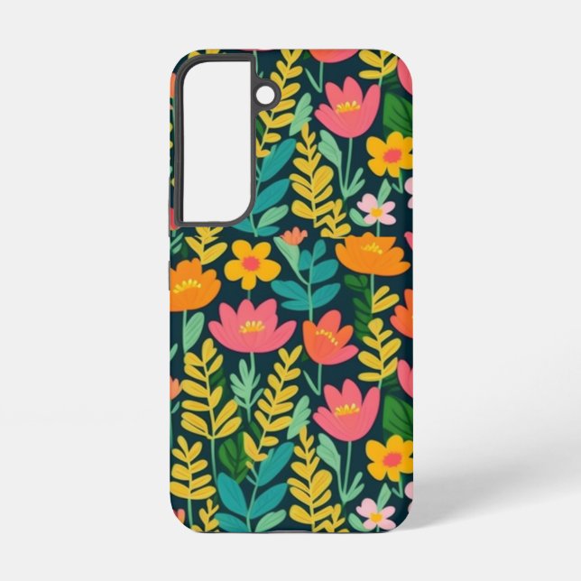 Leaves flowers colorful design  samsung galaxy case (Back)
