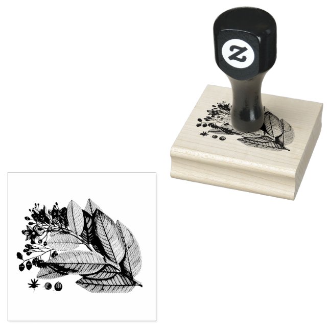 Leaves Foliage Floral Flower Bunch Rubber Stamp (Stamped)