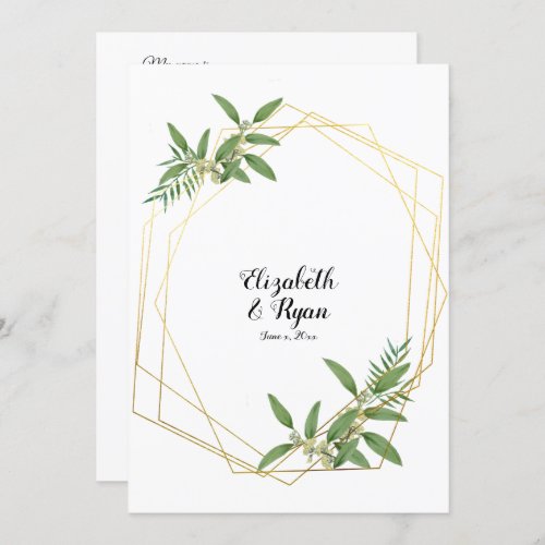 Leaves Foliage Marriage Advice for Bride  Groom Invitation