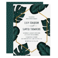 Leaves Frame Tropical Wedding Invitation
