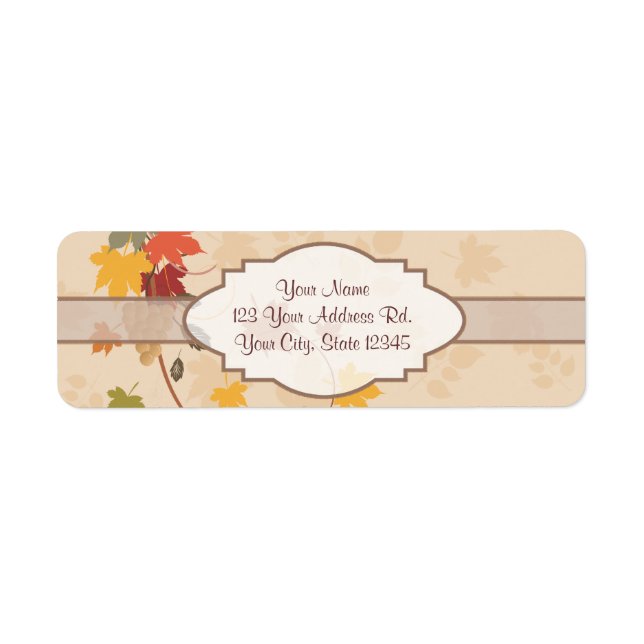 Leaves, Grapes and Ribbons - Customizable Label (Front)