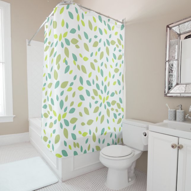 Leaves (Green) Shower Curtain (In Situ)