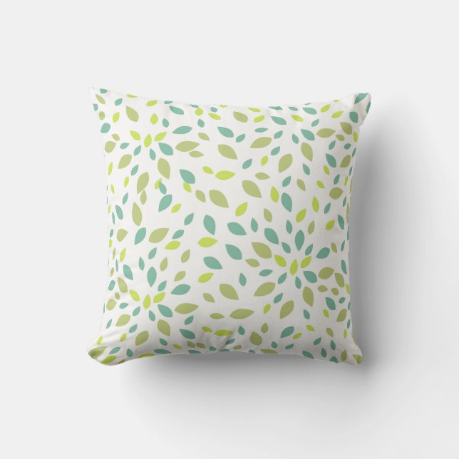 Leaves (Green) Throw Pillow (Front)