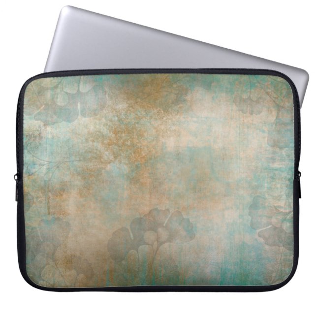 Leaves grunge background wallpaper laptop sleeve (Front)