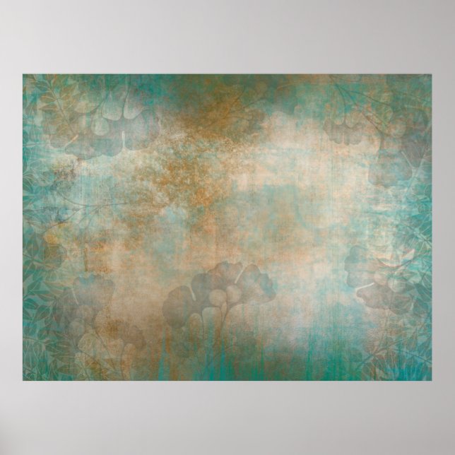 Leaves grunge background wallpaper poster (Front)