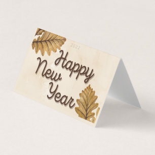 Leaves Happy New Year Cards 25pk