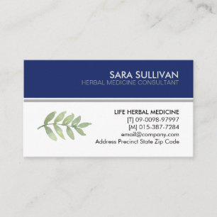Leaves Herbal Medicine Herbs Business Card