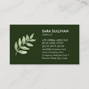 Leaves Herbal Medicine Herbs Business Card