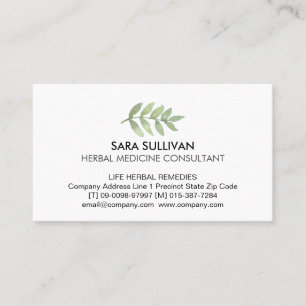 Leaves Herbal Medicine Herbs Business Card