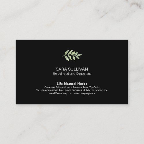 Leaves Herbal Medicine Herbs  Business Card