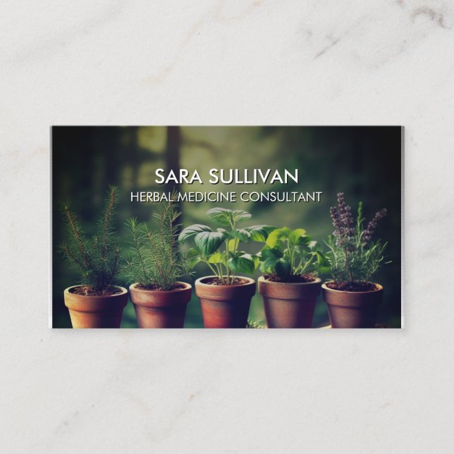 Leaves Herbal Medicine Herbs  Business Card (Front)