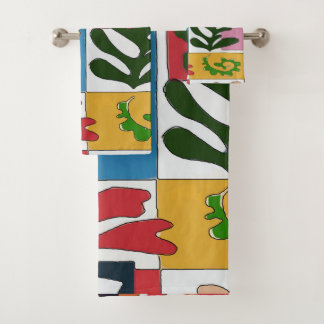 Leaves in Abstract, add text Bath Towel Set