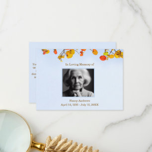 Leaves In Loving Memory Thank You Card