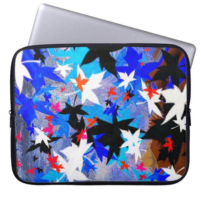 Leaves in moonlight art laptop sleeve (Front)