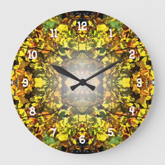 Leaves in the Fall Large Clock (Front)