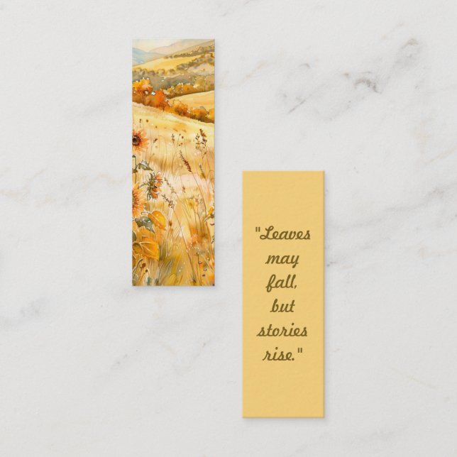 Leaves May Fall But Stories Rise - Bookmark Card (Front/Back)