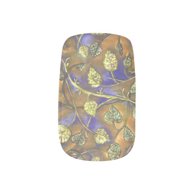 Leaves Minx Nail Art (Left Thumb)
