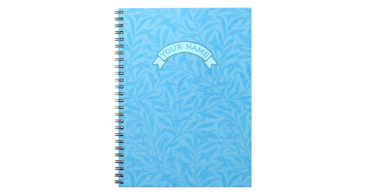 Leaves of Blue Custom name Notebook | Zazzle