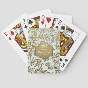 Leaves of Gold 50th Wedding Anniversary Poker Cards