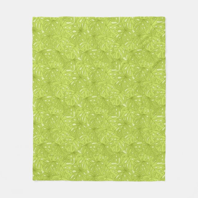 Leaves of Palm Tree Fleece Blanket (Front)