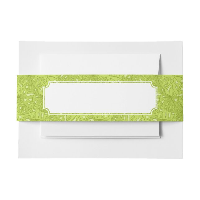Leaves of Palm Tree Invitation Belly Band (Front Example)