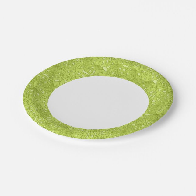 Leaves of Palm Tree Paper Plates (Angled)