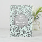 Leaves of Silver 25th Wedding Anniversary Invitation (Standing Front)