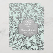 Leaves of Silver 25th Wedding Anniversary Invitation (Front/Back)