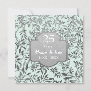 Leaves of Silver 25th Wedding Anniversary Invitation