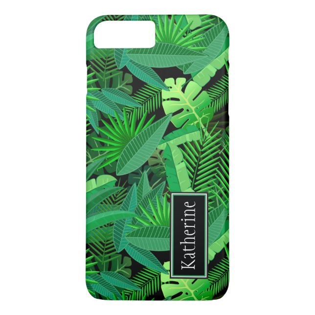 Leaves Of Tropical Palm Trees | Add Your Name Case-Mate iPhone Case (Back)