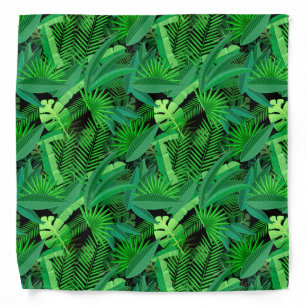 Leaves Of Tropical Palm Trees Bandana