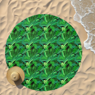 Leaves Of Tropical Palm Trees Beach Towel