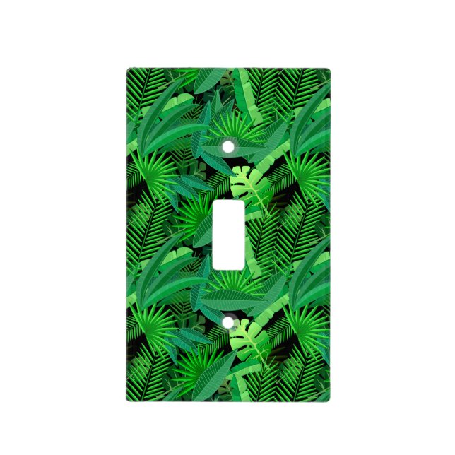 Leaves Of Tropical Palm Trees Light Switch Cover (Front)
