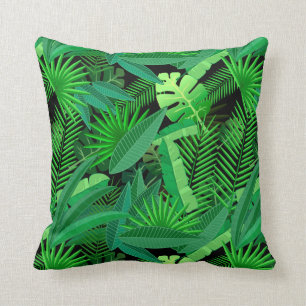 Leaves Of Tropical Palm Trees Throw Pillow