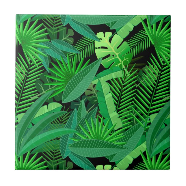 Leaves Of Tropical Palm Trees Tile (Front)