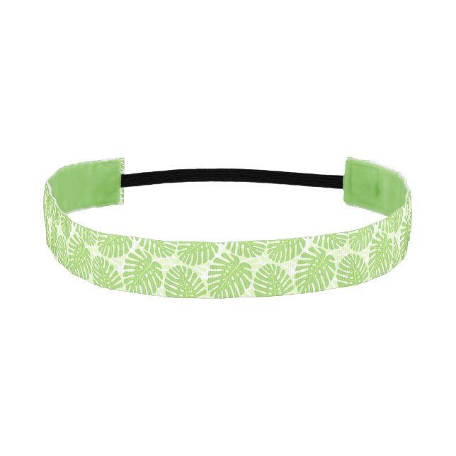 Leaves Of Tropical Plant - Monstera Pattern Athletic Headband (Front)