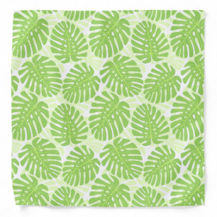 Leaves Of Tropical Plant - Monstera Pattern Bandana