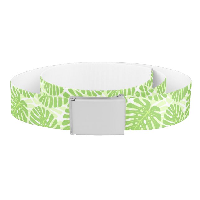Leaves Of Tropical Plant - Monstera Pattern Belt (Coil)