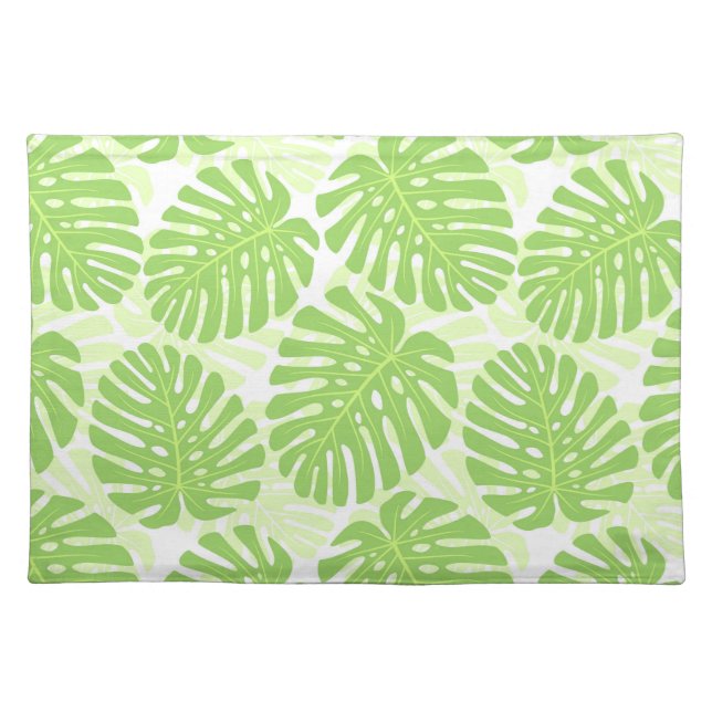 Leaves Of Tropical Plant - Monstera Pattern Placemat (Front)