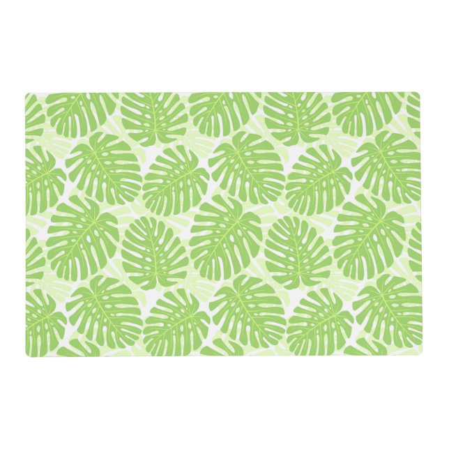 Leaves Of Tropical Plant - Monstera Pattern Placemat (Front)