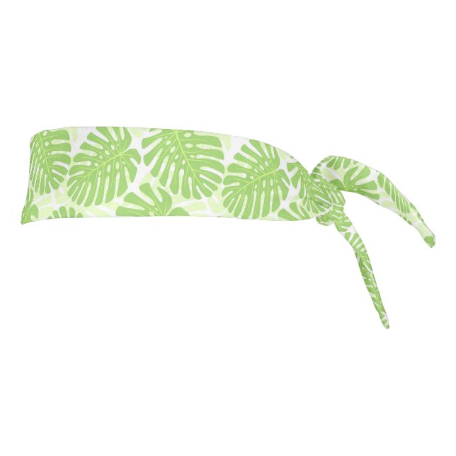 Leaves Of Tropical Plant - Monstera Pattern Tie Headband