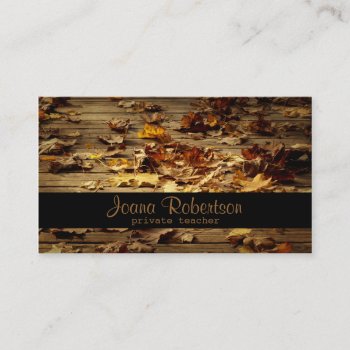 Leaves On Bridge Private Teacher Business Card by GetArtFACTORY at Zazzle