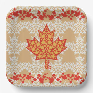 LEAVES ON LEAVES (CANADA FLAG) BY MASANSER PAPER PLATES