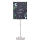 Leaves on Navy Blue  Botanical Table Lamp (Front)