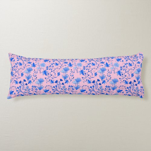 Leaves Pattern 12bw LPink BG Body Pillow