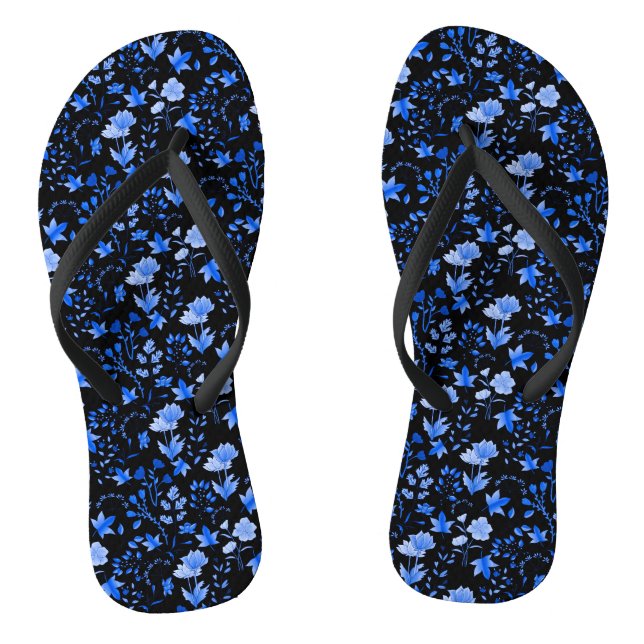 Leaves Pattern 12.bw offwhite BG Flip Flops (Footbed)
