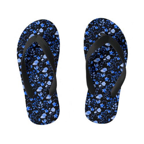 Leaves Pattern 12bw offwhite BG Kids Flip Flops