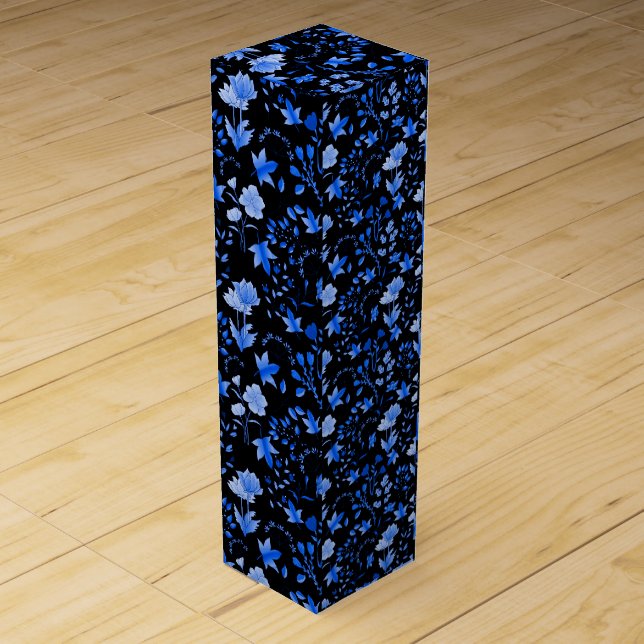 Leaves Pattern 12.bw offwhite BG Wine Box (Front)