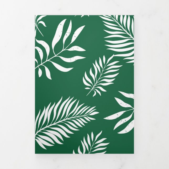 Leaves Pattern 12 Tri-Fold Holiday Card (Cover)